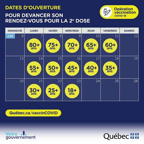 Calendrier 2e dose