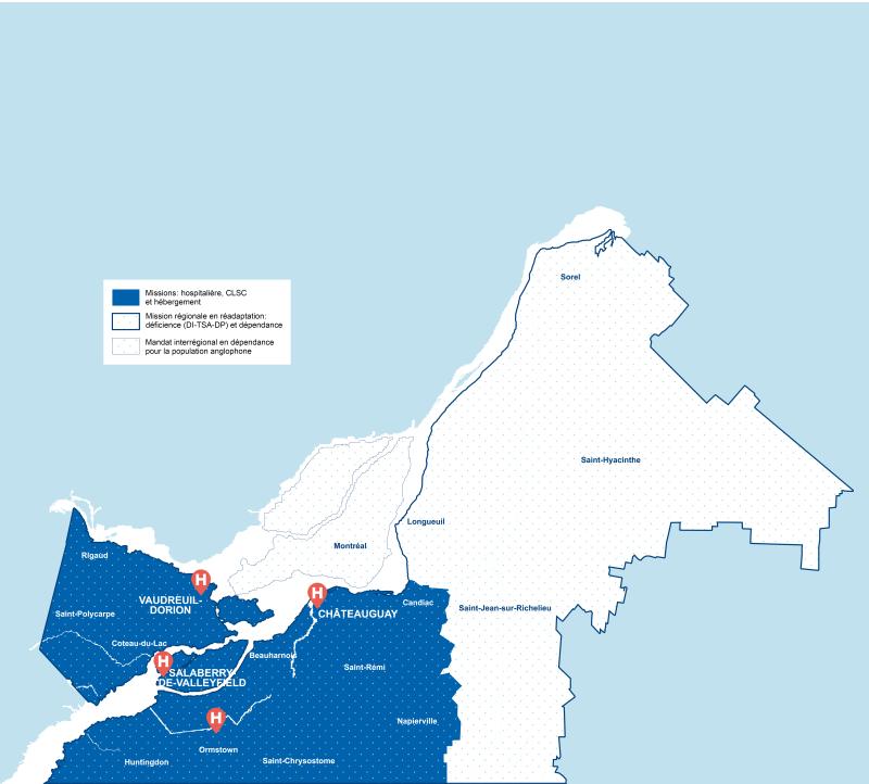 Carte du territoire du CISSSMO