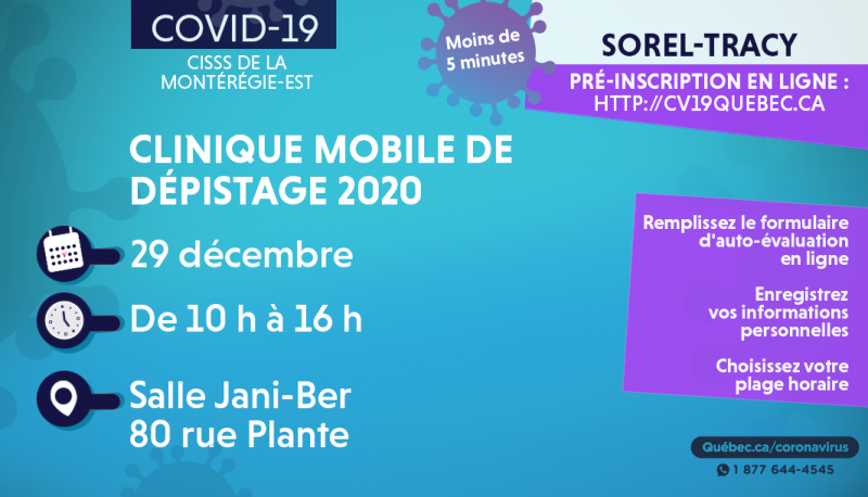Clinique mob sorel-tracy 29 décembre