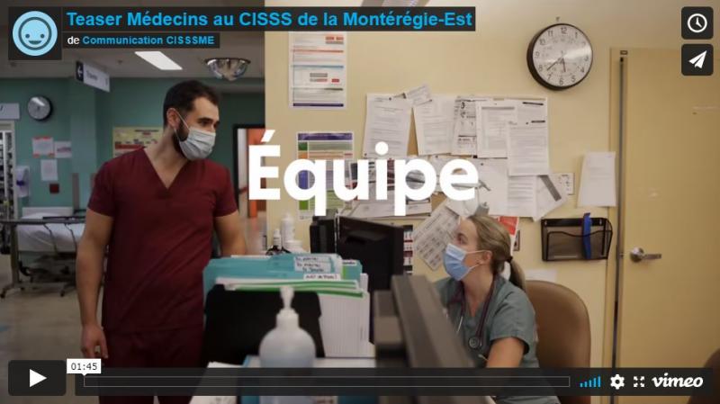 Teaser médecins au CISSS de la Montérégie-Est