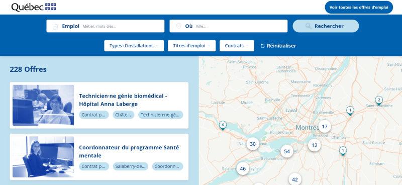 Capture d'écran nouvelle plateforme de recrutement