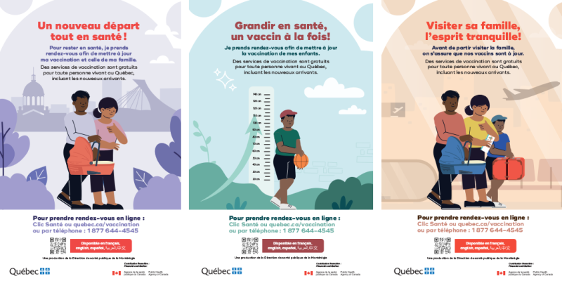 Affiches sur la vaccination et l'immigration