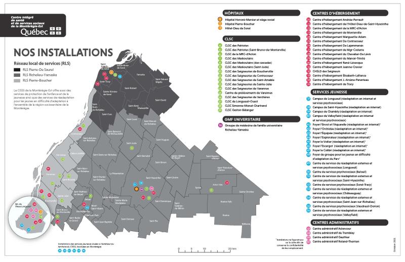 Territoire du CISSS de la Montérégie-Est